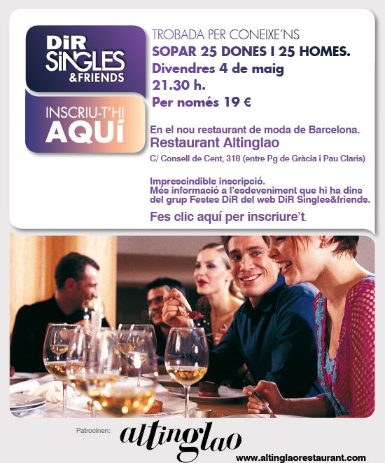 DiR Singles&Friends - Sopar 25 dones i 25 homes