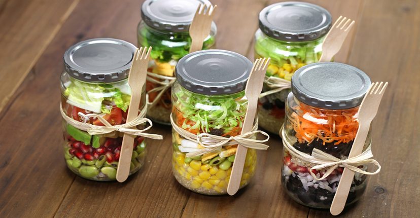 Resultado de imagen de ensalada en bote de cristal