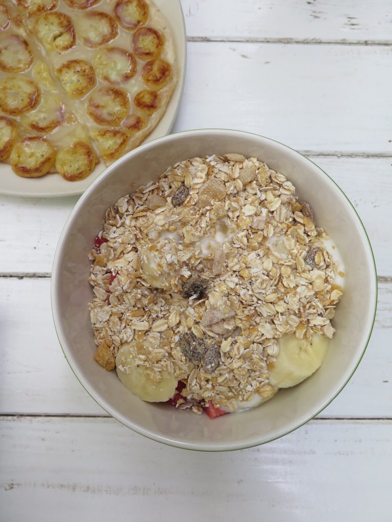 merienda de leche de arroz con cereales