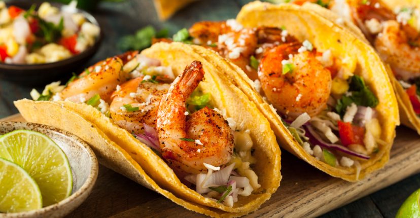 recepta de taco de verdures amb gambes