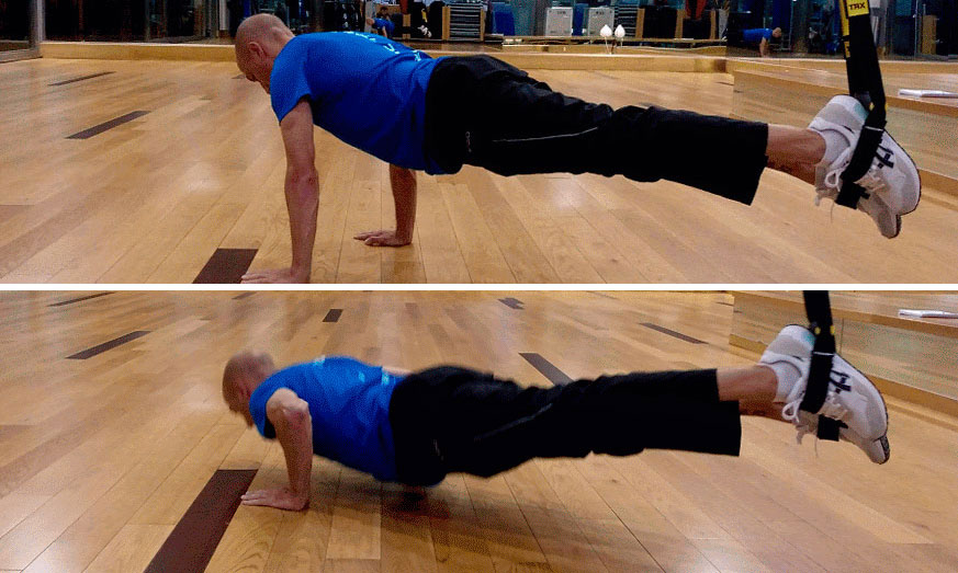 exercici de TRX push up prono flexions