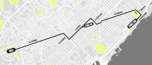 Mapa amb el recorregut de la cursa 10k i 5k