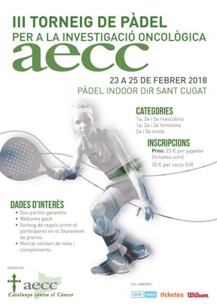 Cartell del Torneig de pàdel Fundació DiR i AECC